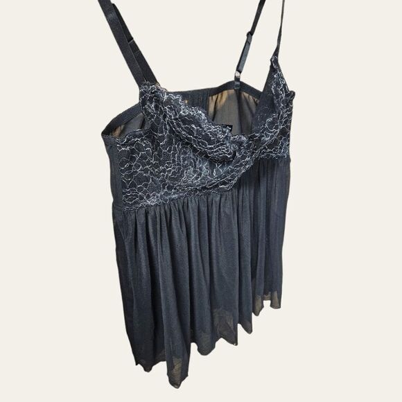TORRID BLACK STRAPPY LUREX LACE BABYDOLL 2X - Picture 6 of 14